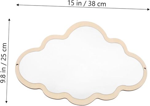 VALICLUD Nordic Style Wooden Children Safety Mirror 1 Piece Tabletop Design Shatterproof Decorative Craft for Boys and Girls for Bedroom or Playroom in Saudi Arabia