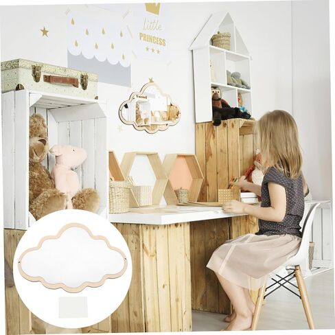 VALICLUD Nordic Style Wooden Children Safety Mirror 1 Piece Tabletop Design Shatterproof Decorative Craft for Boys and Girls for Bedroom or Playroom in Saudi Arabia