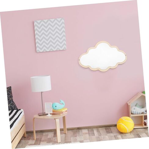 VALICLUD Nordic Style Wooden Children Safety Mirror 1 Piece Tabletop Design Shatterproof Decorative Craft for Boys and Girls for Bedroom or Playroom in Saudi Arabia