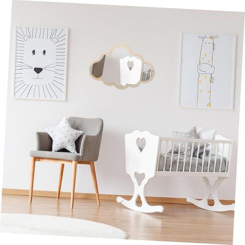 Nordic Safety Mirror Wooden Cloud Tabletop Decoration for Nursery Detachable Base Non Slip Design for Rooms and Play Areas in Saudi Arabia