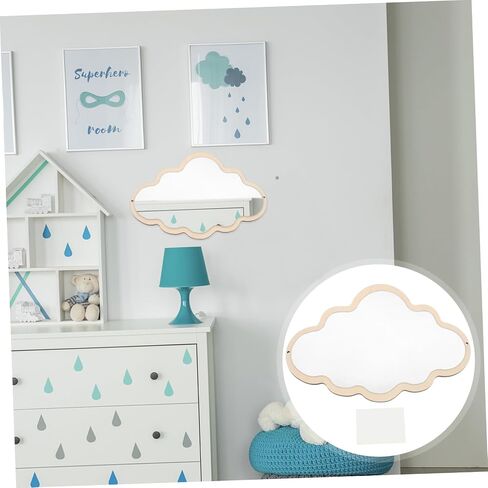 Nordic Safety Mirror Wooden Cloud Tabletop Decoration for Nursery Detachable Base Non Slip Design for Rooms and Play Areas in Saudi Arabia