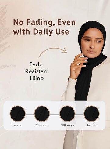 وشاح حجاب جيرسي فاخر من VOILE CHIC للنساء - وشاح رأس إسلامي ملفوف in Kuwait
