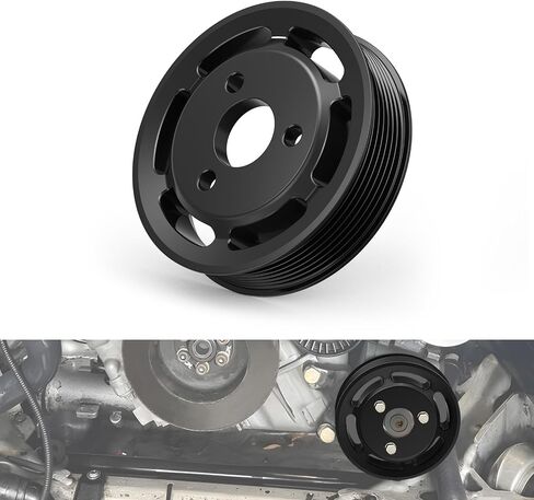 Bevinsee Power Steering Pump Pulley Belt Protection Heavy Duty Compatible with E90 E91 E92 E93 E82 E88 135i 335i 335xi N54 3.0L, Replacement for 32427553955, Aluminium, Anodised in Saudi Arabia