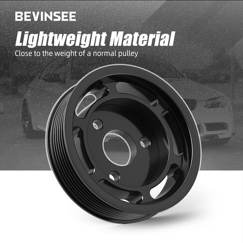 Bevinsee Power Steering Pump Pulley Belt Protection Heavy Duty Compatible with E90 E91 E92 E93 E82 E88 135i 335i 335xi N54 3.0L, Replacement for 32427553955, Aluminium, Anodised in Saudi Arabia