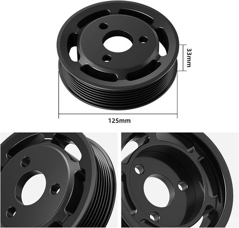 Bevinsee Power Steering Pump Pulley Belt Protection Heavy Duty Compatible with E90 E91 E92 E93 E82 E88 135i 335i 335xi N54 3.0L, Replacement for 32427553955, Aluminium, Anodised in Saudi Arabia