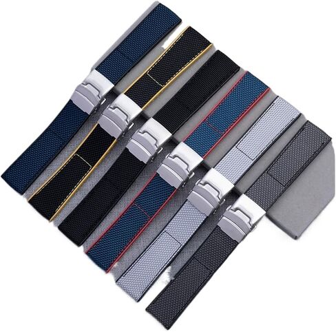 22mm 24mm Soft Nylon Rubber Wristband Watch Band Accessories Compatible With Strap in Saudi Arabia