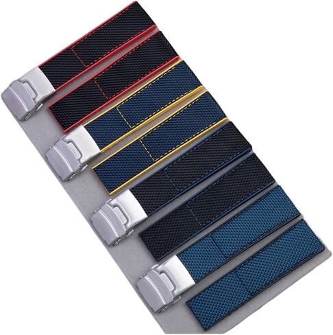 22mm 24mm Soft Nylon Rubber Wristband Watch Band Accessories Compatible With Strap in Saudi Arabia