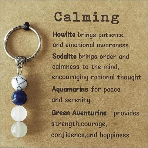 Natural Crystal KeyChain Gifts for Women，Small Healing Stones Keychain for Anxiety Relief. Keychain Gift in Saudi Arabia