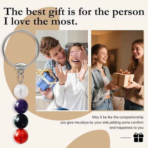 Natural Crystal KeyChain Gifts for Women，Small Healing Stones Keychain for Anxiety Relief. Keychain Gift in Saudi Arabia