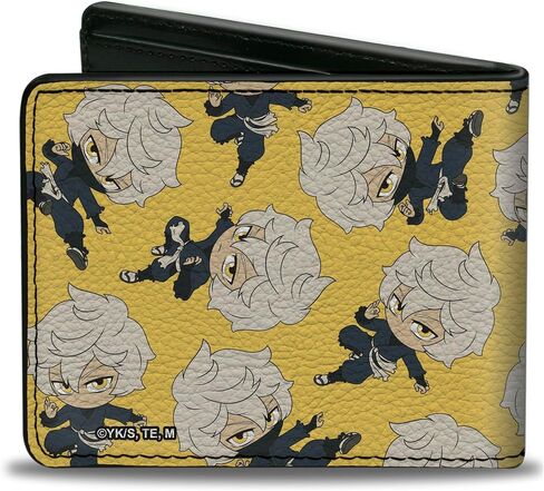 Buckle-Down Crunchyroll Wallet, Bifold, Hells Paradise Chibi Gabimaru Poses Scattered Yellow, Vegan Leather in Saudi Arabia