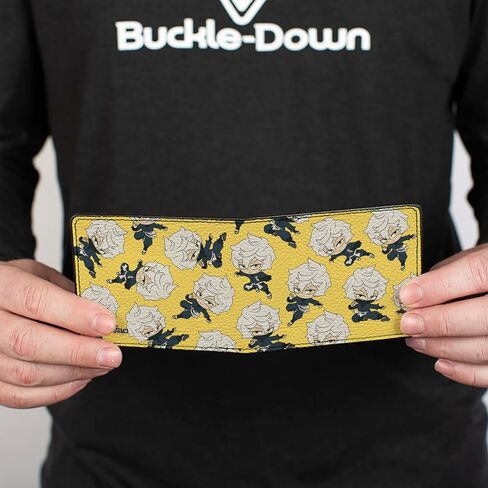 Buckle-Down Crunchyroll Wallet, Bifold, Hells Paradise Chibi Gabimaru Poses Scattered Yellow, Vegan Leather in Saudi Arabia