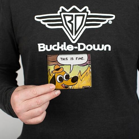 Buckle-Down KC Green Wallet, Bifold, This is Fine Question Hound Cafe Fire Comic Strip, Vegan Leather in Saudi Arabia
