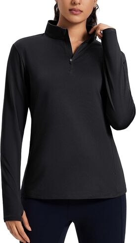 Magcomsen Women's Quarter Zip Fleece Pullover Long Sleeve Dertts مع قمم الركض الرياضية Zip Pocket Athletic in Saudi Arabia