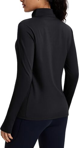 Magcomsen Women's Quarter Zip Fleece Pullover Long Sleeve Dertts مع قمم الركض الرياضية Zip Pocket Athletic in Saudi Arabia