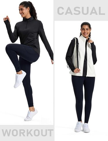 Magcomsen Women's Quarter Zip Fleece Pullover Long Sleeve Dertts مع قمم الركض الرياضية Zip Pocket Athletic in Saudi Arabia