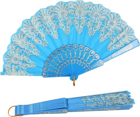 INNOLIFE Spanish Folding Retro Pattern Hand Fan for Women, Handheld Chinese Folding Fan Hand Fan for Party Dancing Wedding and Home Decoration (Red) in Saudi Arabia