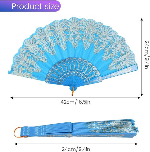INNOLIFE Spanish Folding Retro Pattern Hand Fan for Women, Handheld Chinese Folding Fan Hand Fan for Party Dancing Wedding and Home Decoration (Red) in Saudi Arabia