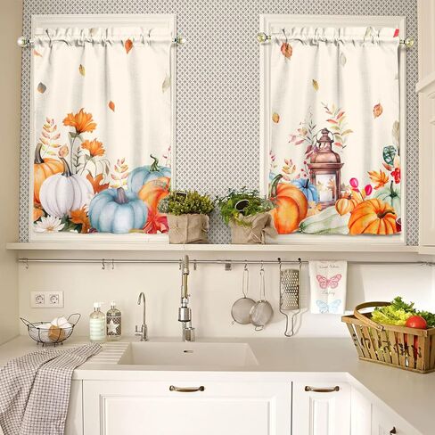 Miffrank Easter Kitchen Curtains and Valance Set of 3, Cute Spring Easter Bunny Kitchen Window Tier Curtains Farmhouse Window Valances Rod Pocket Panels for Holiday Home Decor in Saudi Arabia