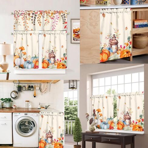 Miffrank Easter Kitchen Curtains and Valance Set of 3, Cute Spring Easter Bunny Kitchen Window Tier Curtains Farmhouse Window Valances Rod Pocket Panels for Holiday Home Decor in Saudi Arabia