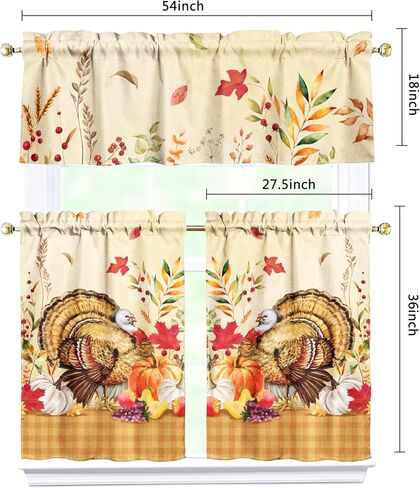 Miffrank Easter Kitchen Curtains and Valance Set of 3, Cute Spring Easter Bunny Kitchen Window Tier Curtains Farmhouse Window Valances Rod Pocket Panels for Holiday Home Decor in Saudi Arabia