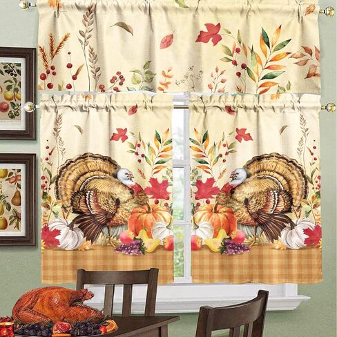 Miffrank Easter Kitchen Curtains and Valance Set of 3, Cute Spring Easter Bunny Kitchen Window Tier Curtains Farmhouse Window Valances Rod Pocket Panels for Holiday Home Decor in Saudi Arabia