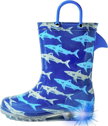 Hugrain Toddler Boys Shark Shark تضيء أحذية المطر in Kuwait