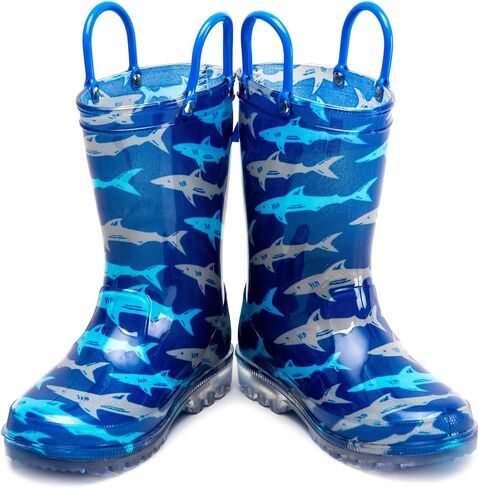Hugrain Toddler Boys Shark Shark تضيء أحذية المطر in Kuwait