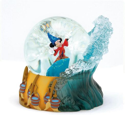 Enesco Disney Showcase Fantasia Sorcerer Mickey Mouse 85th Anniversary Waterball Waterglobe ، 5.5 بوصة ، متعدد الألوان in Saudi Arabia