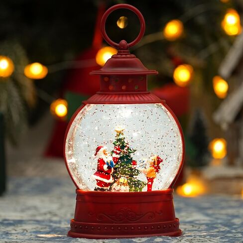 عيد الميلاد الثلج Globe ، Santa Snow Globes Lantern ، Timer 6H ، بطارية و USB تديرها شجرة عيد الميلاد الثلج الفانوس in Kuwait