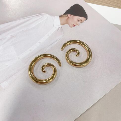 Newzenro 2pcs الحلزوني الحلزوني الفولاذ المقاوم للصدأ الذهب المطلي الأذن المقابس أنفاق أنفاق شماعات المقاييس أقراط تمتد جسم جسم المجوهرات للنساء الرجال in Saudi Arabia