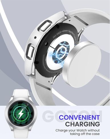 Goton Waterproof Case for Samsung Galaxy Watch 6 Screen Protector 44mm | Daily Water-resistant,No Fog,Touch-Responsive,Easy to install,1-Pack Hard PC Glass Cover in Kuwait