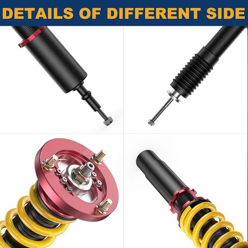 Lowering Coilovers Struts Compatible for 2006-2013 BMW 3-Series 325i 328i 335i E90 E91 E92 Front & Rear Shocks Adjustable Height Suspension Coil Spring Strut — RWD Only (Set of 4)(Yellow) in Saudi Arabia