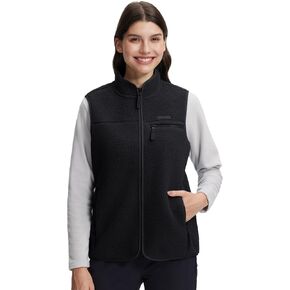 Pioneer Camp Women's Sherpa Fleece Vest, Warm Fuzzy Fleece Vest Sleeveless Casual Outerwear Jacket with 3 Zip up Pockets in Kuwait