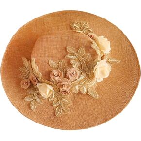 البنات نساء شاي الحزب قبعة شمس ، شرائط فيكتورية زهرة زهرة قبعة مسطحة مع القوس واسعة الحافة لوليتا بونيه غطاء in Kuwait