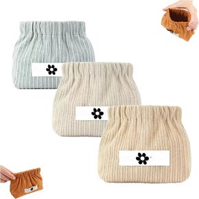 Corduroy Elastic Hair Tie Organizer,Corduroy Elastic Storage Bag for Purse,Elastics Storage Bags for Purse,Corduroys Hair Tie Pouch,Portable Travel (A) in Saudi Arabia