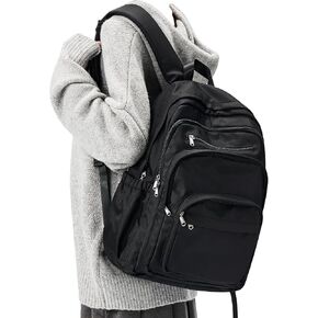 Black College Backpack For Women Men,Lightweight High School Bag,School Backpack With Lots Of Pockets,Cute Bookbag For Teens Boys Girls,Casual Daypack Backpack For School in Saudi Arabia