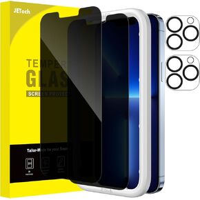 JETech Privacy Screen Protector for iPhone 11 Pro 5.8-Inch with Camera Lens Protector, Anti Spy Tempered Glass Film, 2-Pack Each in Kuwait