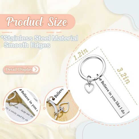 Inspirational Keychain Gifts for Women Men Best Friend Girlfriend Boyfriend Encouragement Gifts Believe in You like I Do Key Chain Motivational Gift for Sister Daughter Son Friends in Saudi Arabia