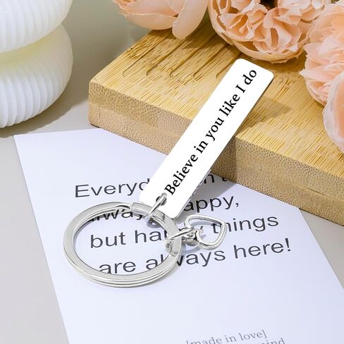 Inspirational Keychain Gifts for Women Men Best Friend Girlfriend Boyfriend Encouragement Gifts Believe in You like I Do Key Chain Motivational Gift for Sister Daughter Son Friends in Saudi Arabia