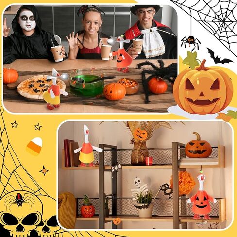Weysat Halloween Mini Desk Goose Outfits 7inch Magnetic Silly Goose تمثال القرع Witch Witch Autumn Halloween Ceychain Wesled Wost for Duck Duck Satue Decor Decor (Pumpkin ، Corn) in Kuwait