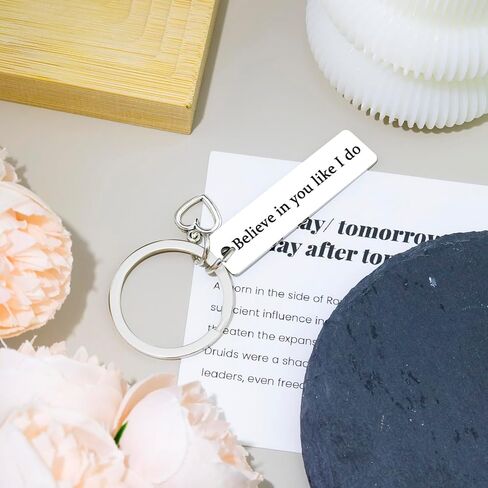 Inspirational Keychain Gifts for Women Men Best Friend Girlfriend Boyfriend Encouragement Gifts Believe in You like I Do Key Chain Motivational Gift for Sister Daughter Son Friends in Saudi Arabia