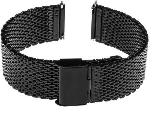 مشاهدة حزام 16 مم 18 ملم 20 مم 22 مم watchband النطاق السريع سريع الفرقة الشبكة الشبكة معصم الحزام الفولاذ المقاوم للصدأ سوار الأسود in Saudi Arabia