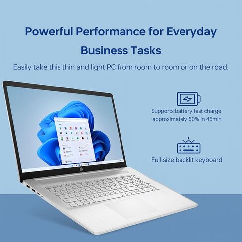 HP أحدث كمبيوتر محمول احترافي للأعمال، شاشة لمس HD+ مقاس 17.3 بوصة، Intel Core i5-1335U، ذاكرة الوصول العشوائي 32 جيجابايت، 1 تيرابايت SSD، كاميرا ويب، HDMI، قارئ FP، لوحة مفاتيح بإضاءة خلفية، Wi-Fi 6، Windows 11 Pro، فضي in Saudi Arabia