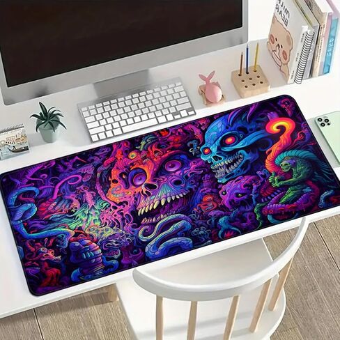 لوحة ماوس Miytal Fantasy Mushroom، لوحة مكتب كبيرة ممتدة من Blacklight Gaming Forest، لوحة مفاتيح كمبيوتر طويلة بالأشعة فوق البنفسجية مع قاعدة مطاطية غير قابلة للانزلاق 3 مم حواف مخيطة للمكتب والمنزل - 31.5 بوصة × 11.9 بوصة in Saudi Arabia