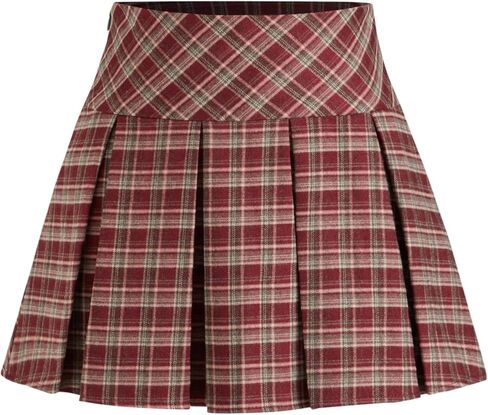 skorts cider for woman عالية الخصر فحص skort skort منتظم تنورة صغيرة قصيرة قصيرة المبطنة النسيج المنسوج in Saudi Arabia
