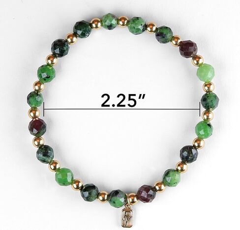 Ruby Zoisite Gemstone and 14k Gold-Filled Bead Slip-On Bracelet in Saudi Arabia
