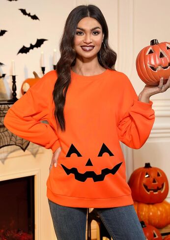 For G and PL Women's Halloween Maternity Long Sleeve Crewneck Sweatshirt Pregnancy Pumkin Skeleton Sweater S-XXL in Kuwait