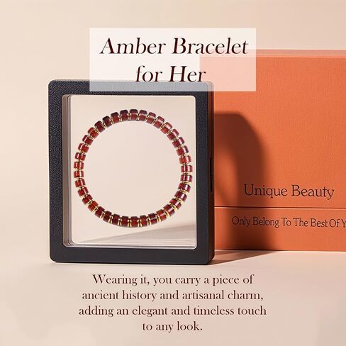 Amber Bracelet for Women Men Natural Blood Red Ambers 18k Gold Plated Jewelry Handmade Stretch Band Bracelets Fashion Design Unisex in Saudi Arabia