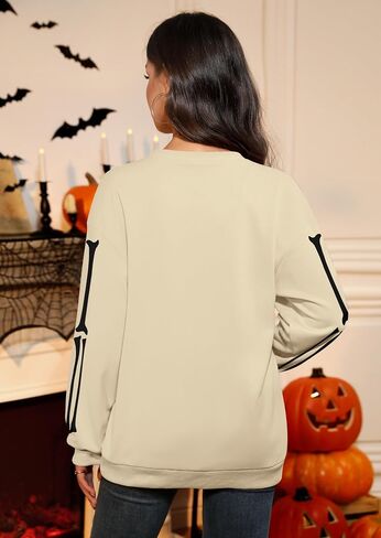 For G and PL Women's Halloween Maternity Long Sleeve Crewneck Sweatshirt Pregnancy Pumkin Skeleton Sweater S-XXL in Kuwait