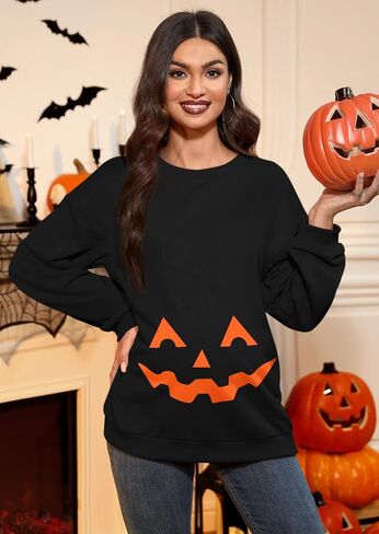 لـ G و PL للنساء في عيد الهالوين الأمومة الطويل الأكمام الطاقم من النوع الثقيل من نوع Switshirt Pumkin Skeled Sweater S-XXL in Saudi Arabia